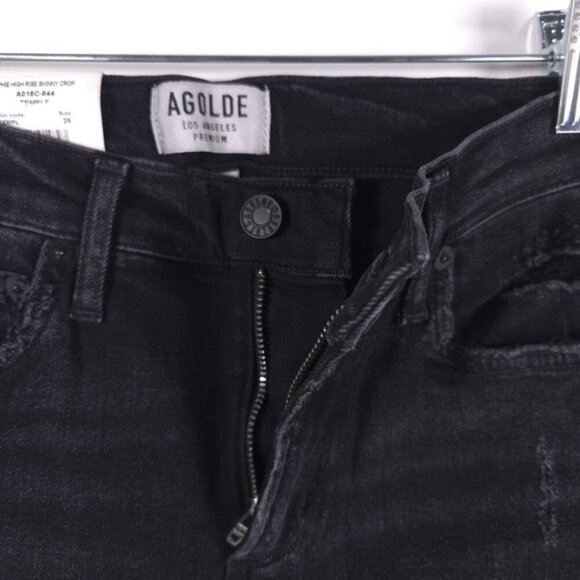 NWT AGOLDE SOPHIE HighRise Skinny Crop Temple Jeans Distressed A018C-844 Size 26 - Picture 7 of 16